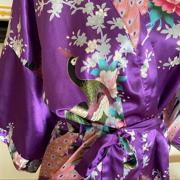 Sam Well Peacock & Glowers Kimono Style Robe - Picture 7 of 11